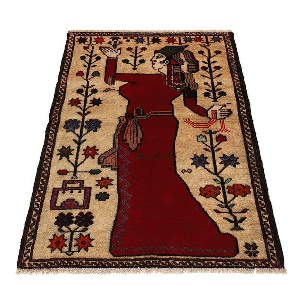 Handmade Picture Area Rug 2' 9" x 3' 10" - No. AL76686