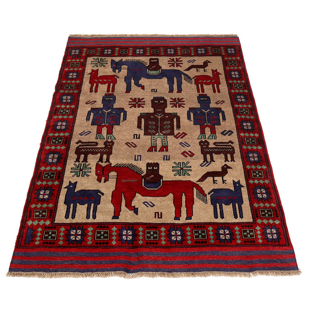 Hand Made Animal Pictorial Area Carpet 4' 6" x 6' 0" - No. AL33977