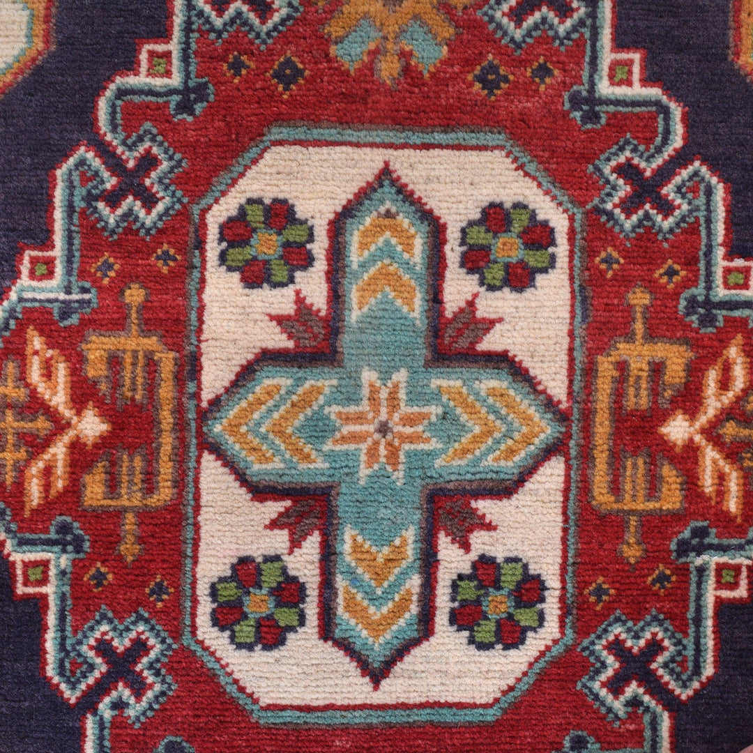 Hand Knotted Kazak Oriental Rug 3' 3" x 4' 11" - No. AL34699