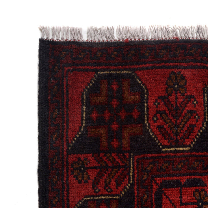 Red Color Afghan Area Runner Rug 2' 9" x 9' 9" - No. AL80387