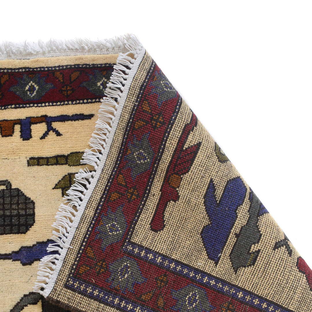 Authentic Afghan War Area Rug 2' 9" x 4' 0" - No. AL85294