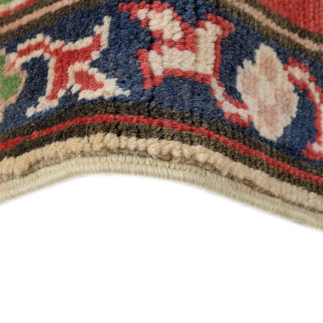 Beige Afghan Kazak Rug 5' 0" x 6' 5" Hand-Knotted | No. AL80525