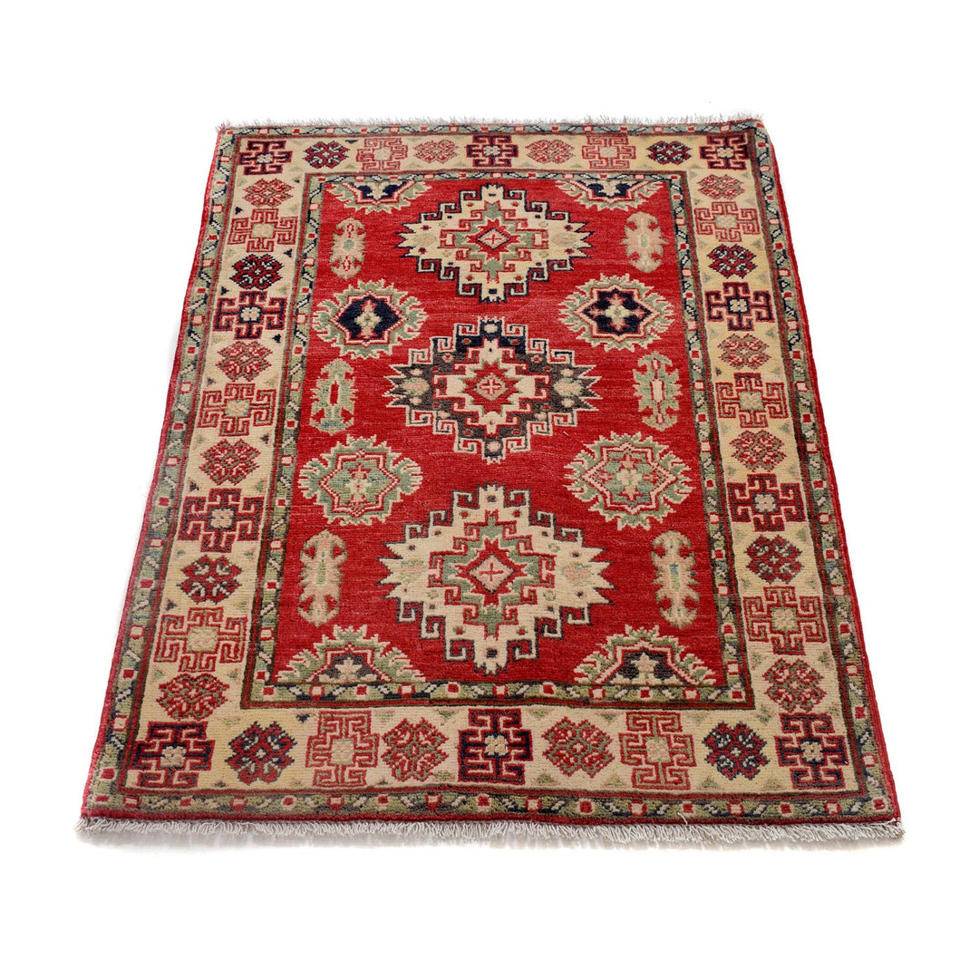 Red Color Kazak Rug 2' 9" x 3' 11" - No. AL50323