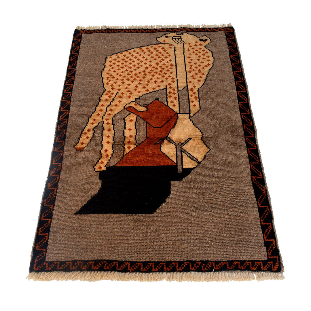 Hand Made Animal Pictorial Area Carpet 2' 9" x 4' 3" - No. AL14174