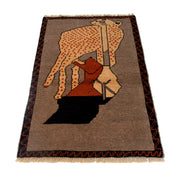 Hand Made Animal Pictorial Area Carpet 2' 9" x 4' 3" - No. AL14174