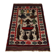 Hand-Knotted Afghan War Kilim Rug 2' 8" x 4' 6" - No. AL73572