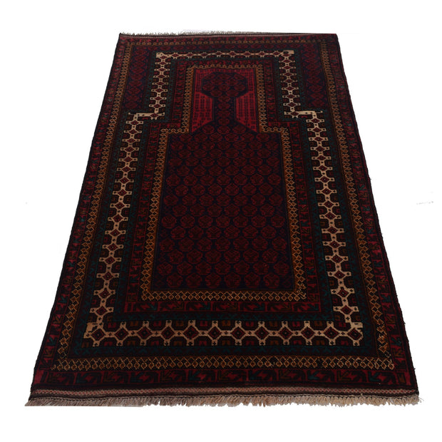 Red Color Prayer Rug 3' 1" x 5' 3" - No. AL62113