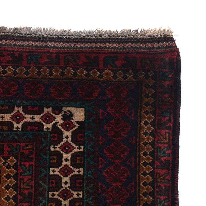 Red Afghan Prayer Rug 3' 1" x 5' 3" Hand-Knotted view