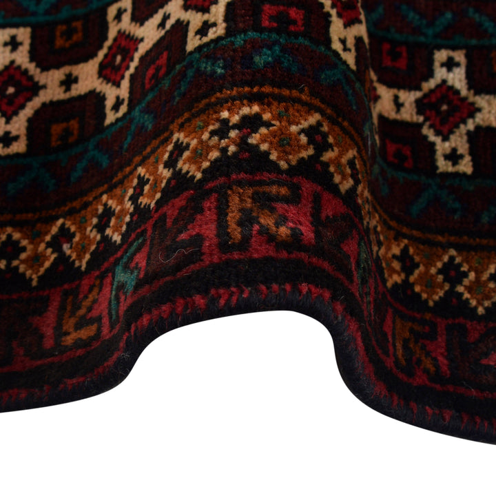 Red Afghan Prayer Rug 3' 1" x 5' 3" Hand-Knotted border