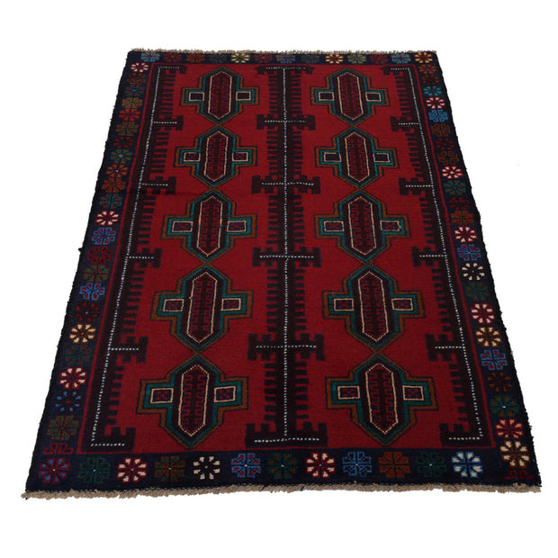 Red Color Baluchi Rug 2' 11" x 4' 9" - No. AL12125