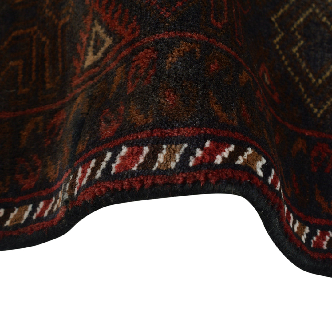 Afghan Baluchi Rug 4' 7" x 6' 10" Hand-Knotted border
