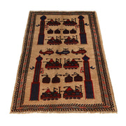 Afghan War Rug – Military Design 2' 11" x 4' 7" - No. AL49169