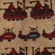 Afghan War Rug – Military Design 2' 11" x 4' 7" - No. AL49169
