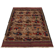 Handmade Afghan War Area Rug 4' 0" x 6' 5" - No. AL17895