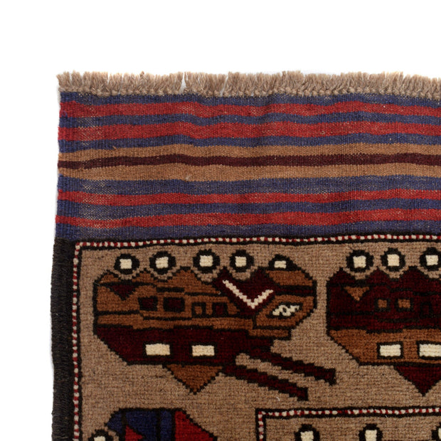 Handmade Afghan War Area Rug 4' 0" x 6' 5" - No. AL17895