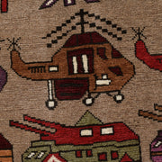 Handmade Afghan War Area Rug 4' 0" x 6' 5" - No. AL17895