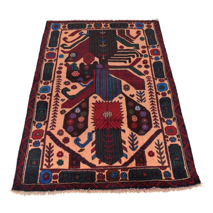 Tribal Baloch Rug 3' 1" x 4' 11" - No. AL37854