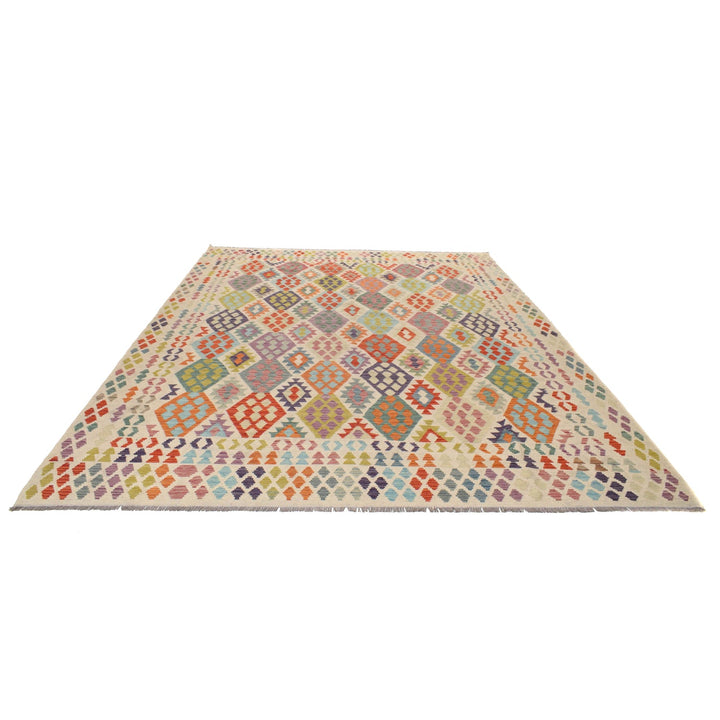 Handmade Turkish Design Wool Kilim 8' 6" x 11' 6" - No. AL48157