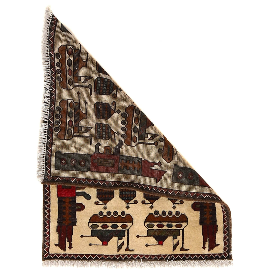 Handmade Afghan War Area Rug 2' 0" x 2' 9" - No. AL69587
