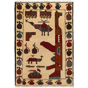 Handmade Afghan War Area Rug 2' 2" x 3' 0" - No. AL71867