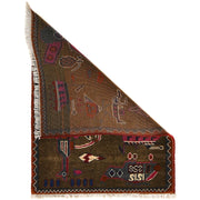 Brown War Rug 2' 0" x 2' 9" - No. AL18636