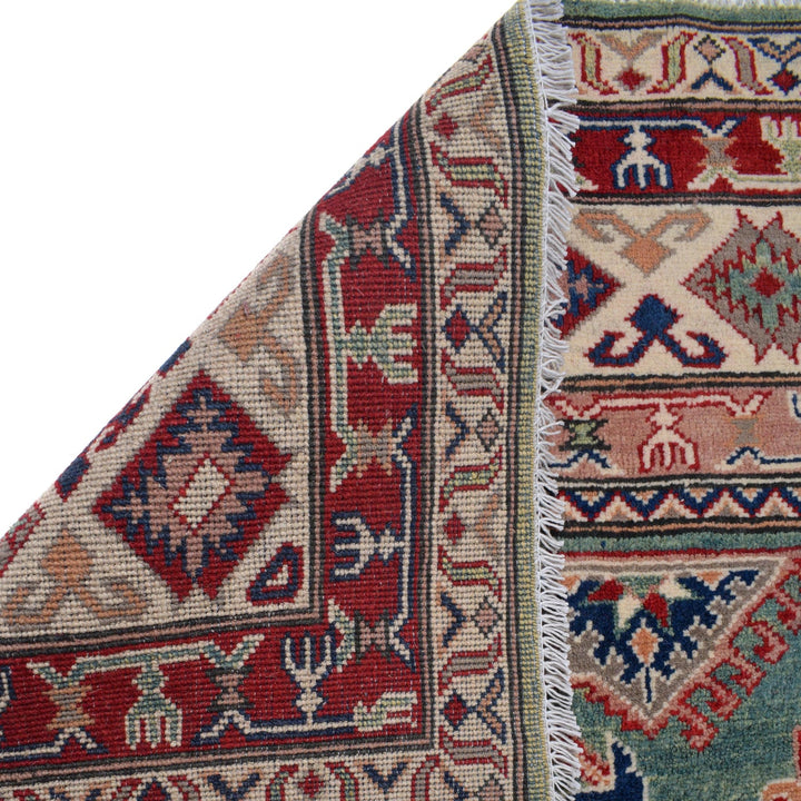 Green Color Kazak Rug 6' 6" x 9' 10" - No. AL67413