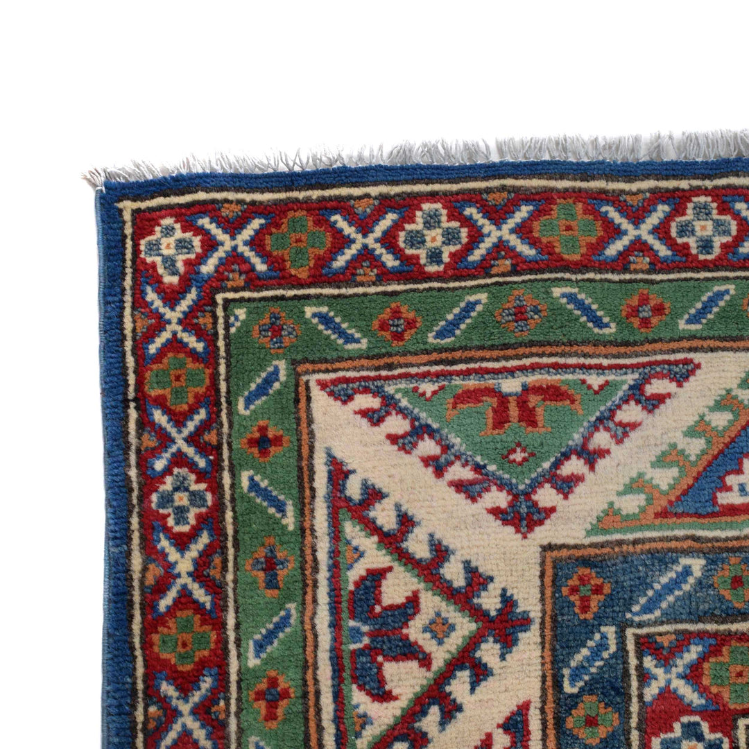 Blue Afghan Kazak Rug 5' 9" x 7' 7" Hand-Knotted | No. AL37181