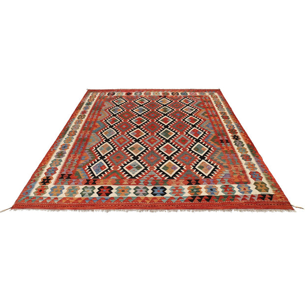 Colorful Flat-Weave Wool Kilim 8' 0" x 9' 8" - No. AL22337
