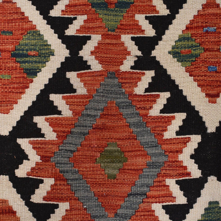 Colorful Flat-Weave Wool Kilim 8' 0" x 9' 8" - No. AL22337