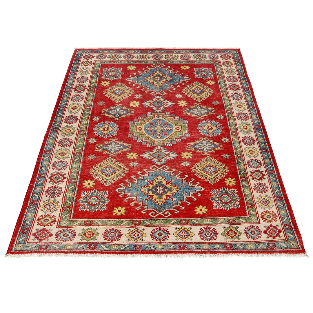 Hand Knotted Kazak Oriental Rug 4' 2" x 6' 6" - No. AL78912