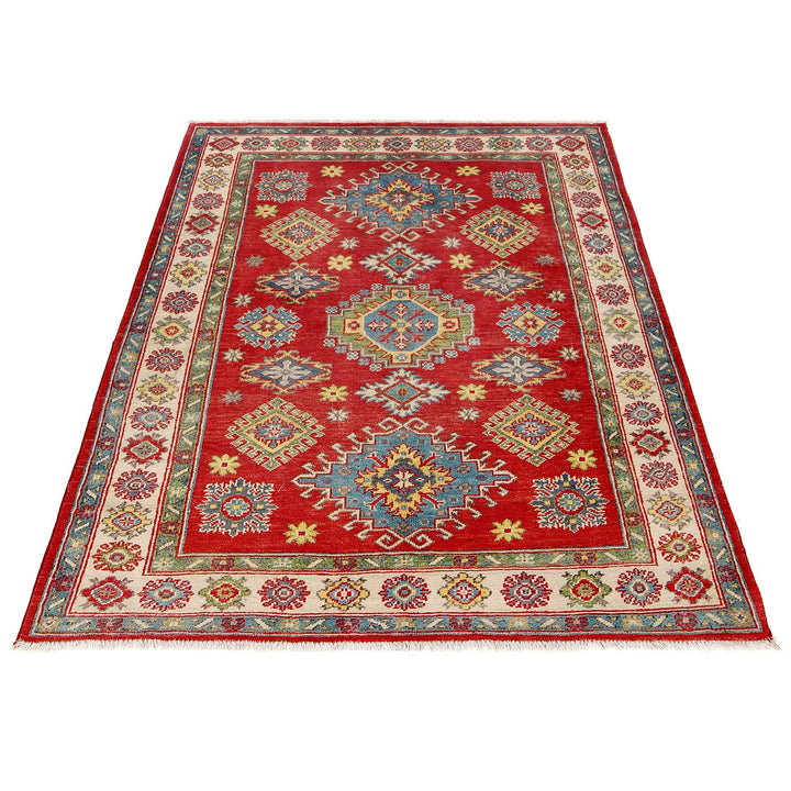 Hand Knotted Kazak Oriental Rug 4' 2" x 6' 6" - No. AL78912