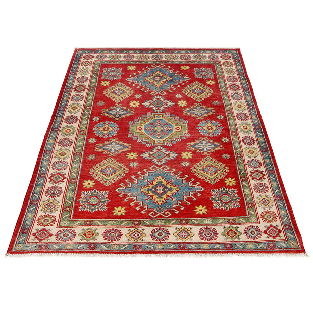 Hand Knotted Kazak Oriental Rug 4' 2" x 6' 6" - No. AL78912