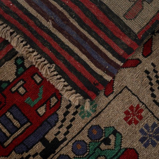 Handmade Afghan War Area Rug 4' 4" x 5' 7" - No. AL97384