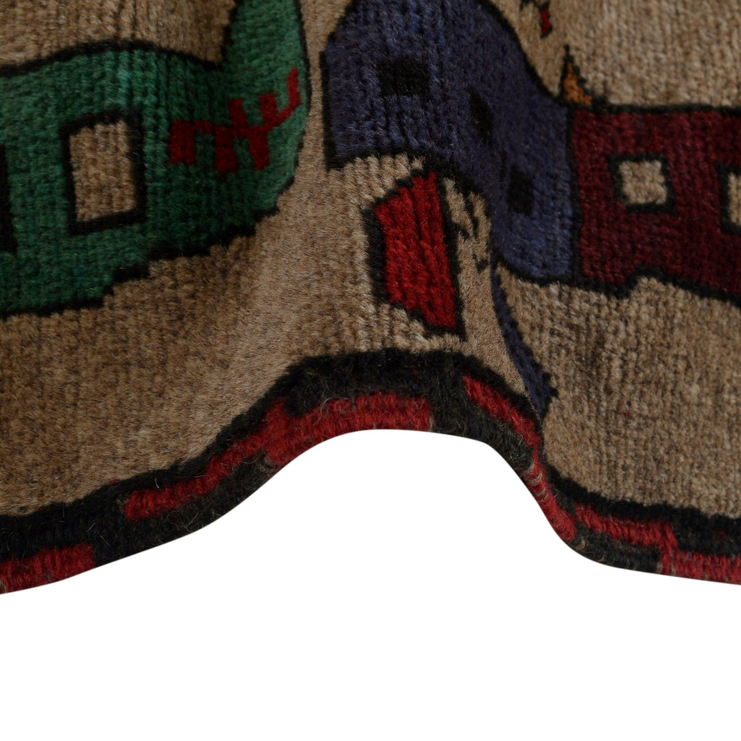 Handmade Afghan War Area Rug 4' 4" x 5' 7" - No. AL97384