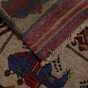 Hand-Knotted Afghan War Carpet 4' 3" x 6' 3" - No. AL99116