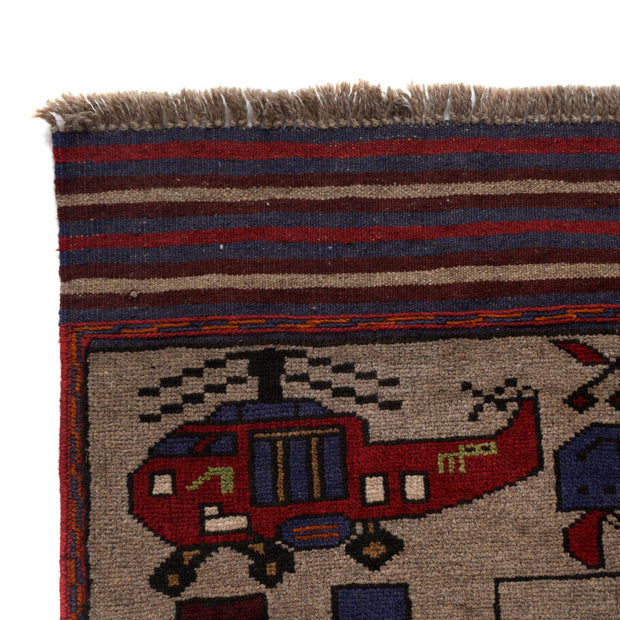 Hand-Knotted Afghan War Carpet 4' 5" x 6' 3" - No. AL78228