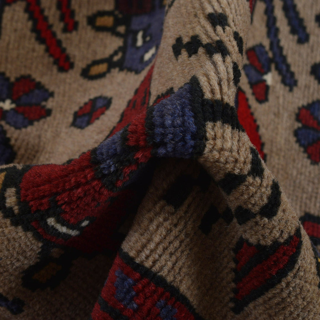 Brown Color War Rug 3' 1" x 4' 7" - No. AL97347