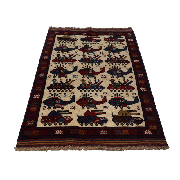 Afghan War Rug – Military Design 3' 3" x 5' 0" - No. AL74635