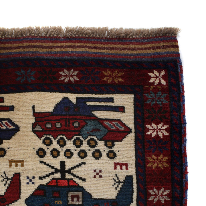 Afghan War Rug – Military Design 3' 3" x 5' 0" - No. AL74635
