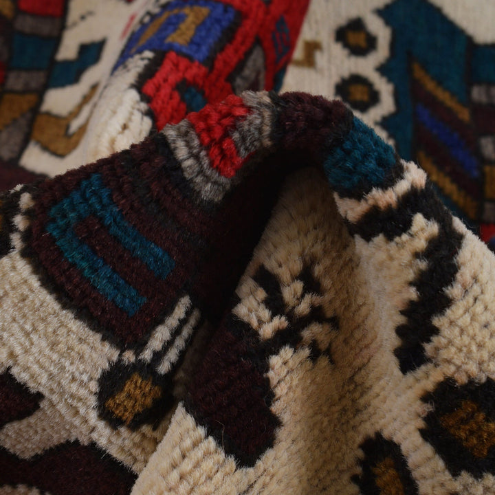 Handmade Afghan War Area Rug 3' 7" x 4' 10" - No. AL31346