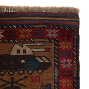 Afghan War Rug – Military Design 3' 2" x 4' 4" - No. AL28575