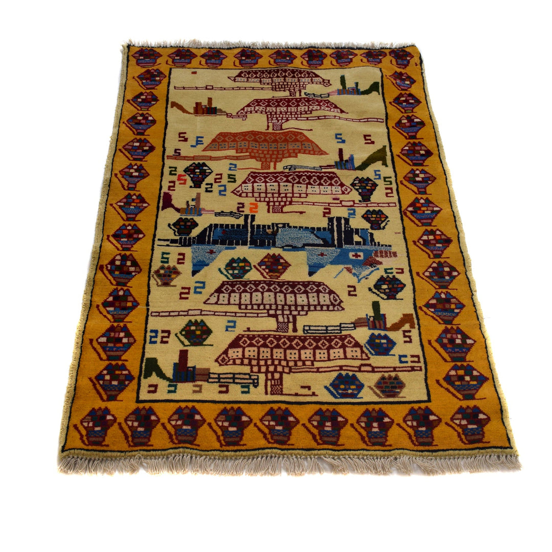 Handcrafted Afghan War Rug 2' 9" x 4' 6" - No. AL98364