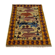 Handcrafted Afghan War Rug 2' 9" x 4' 6" - No. AL98364