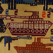 Handcrafted Afghan War Rug 2' 9" x 4' 6" - No. AL98364