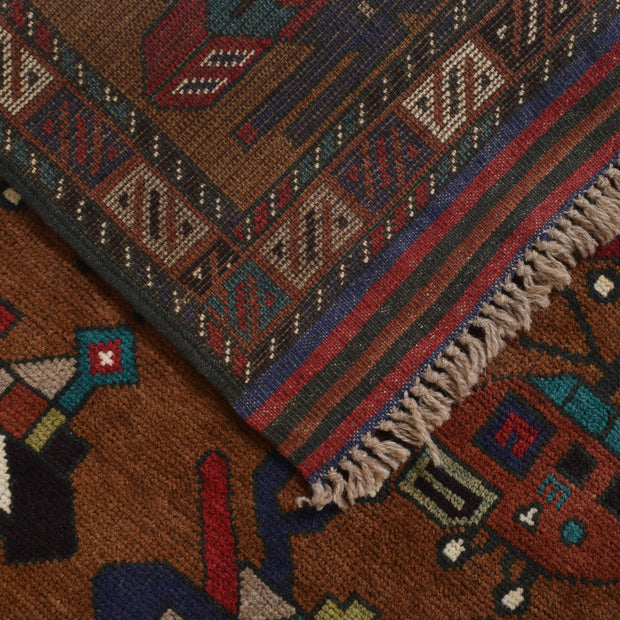 Authentic Afghan War Area Rug 3' 4" x 4' 10" - No. AL24153