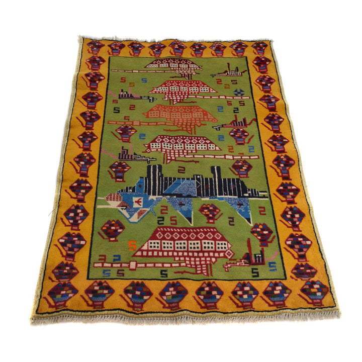 Green War Rug 2' 9" x 4' 6" - No. AL52944