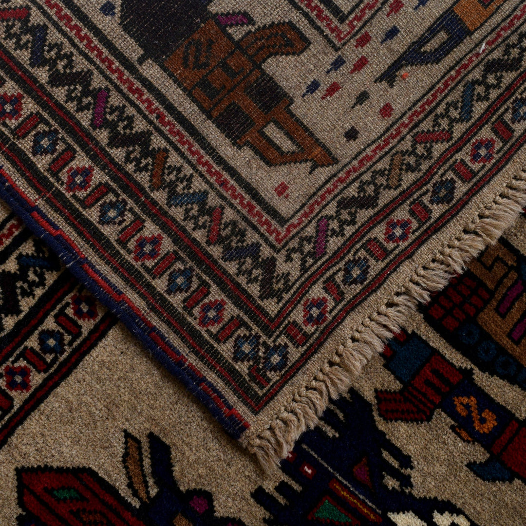Hand-Knotted Afghan War Carpet 6' 8" x 9' 0" - No. AL23221
