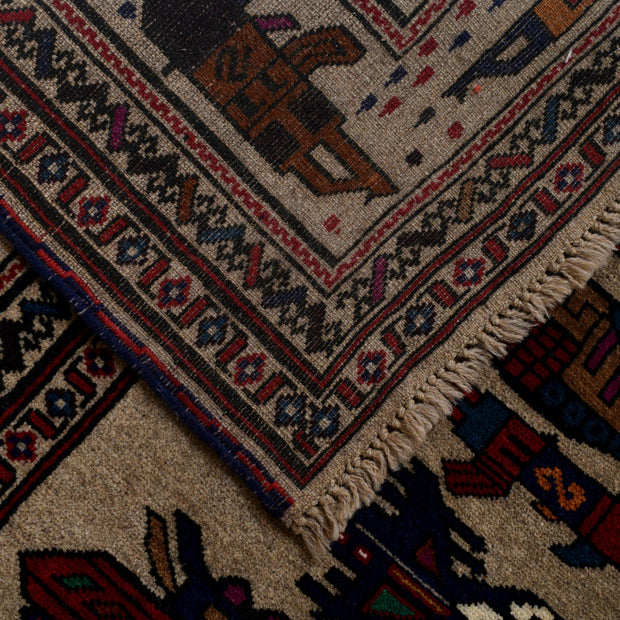 Hand-Knotted Afghan War Carpet 6' 8" x 9' 0" - No. AL23221