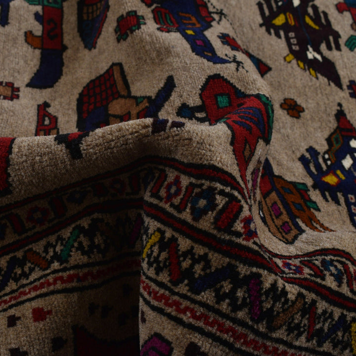 Hand-Knotted Afghan War Carpet 6' 8" x 9' 0" - No. AL23221