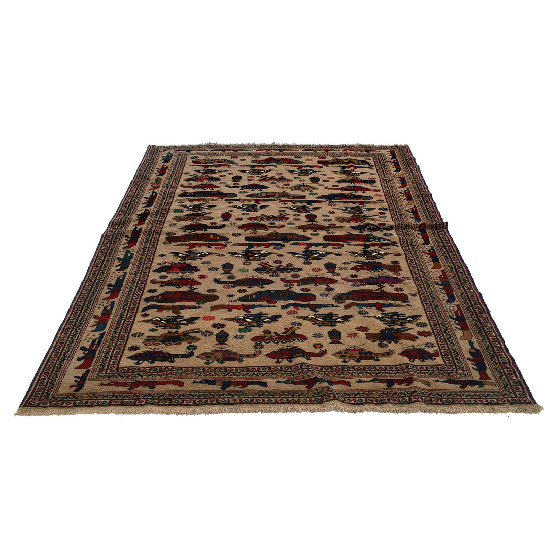 Brown Color War Rug 5' 11" x 9' 8" - No. AL78382